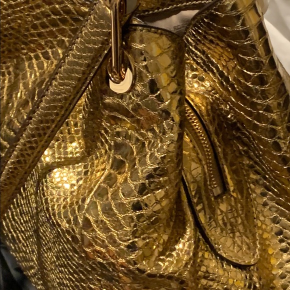 Michael Kors Python Metallic Gold Bag and Wallet - Picture 10 of 16